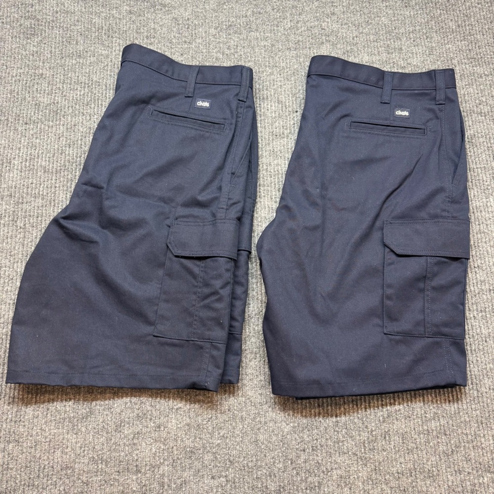 Cintas 40W Cargo Work Shorts Lot of 2 Navy Uniform Utility Durable Mens